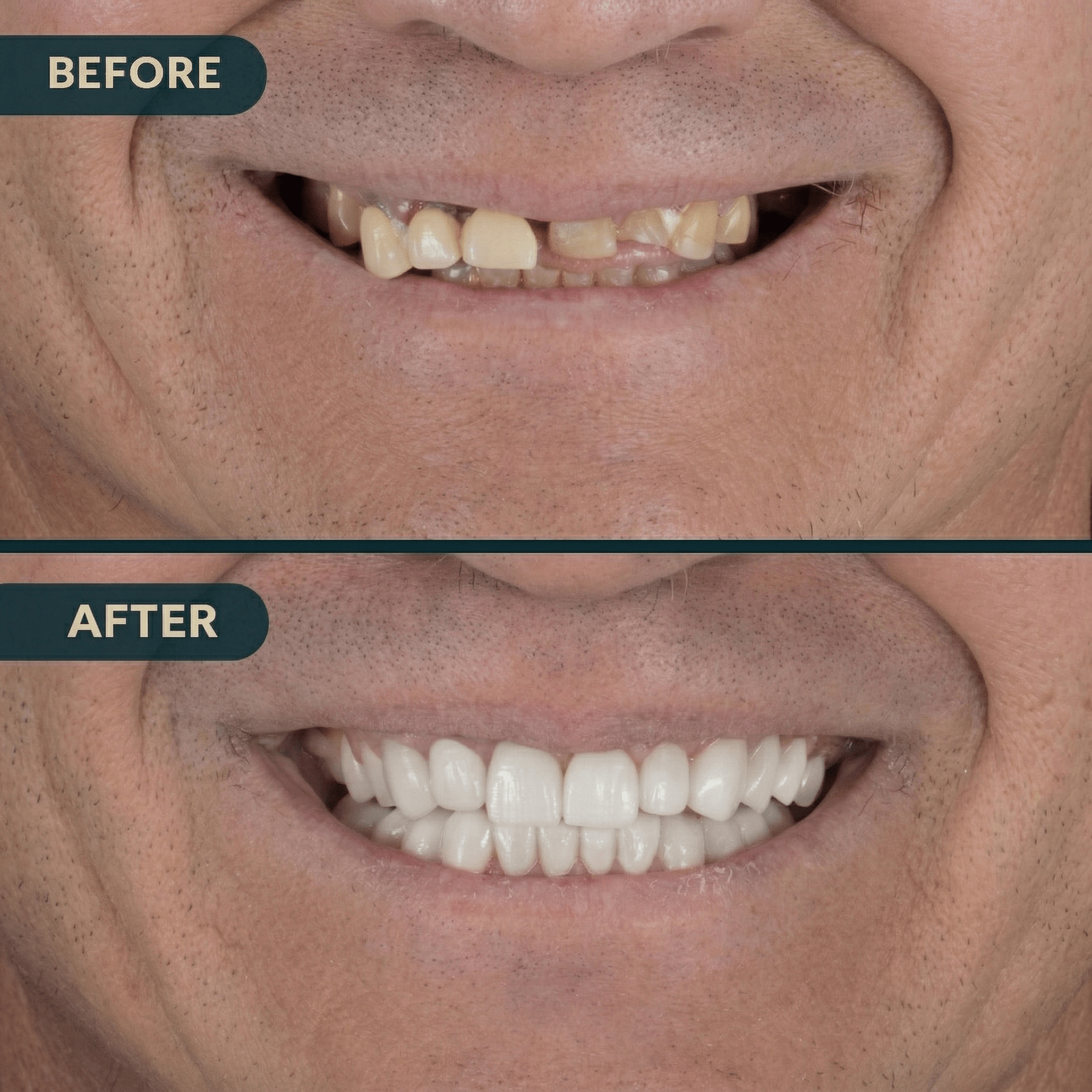 Before and after dental implant case 1