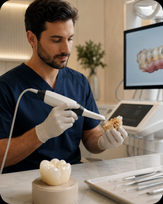 Corona dental de zirconio planificada digitalmente en Lima